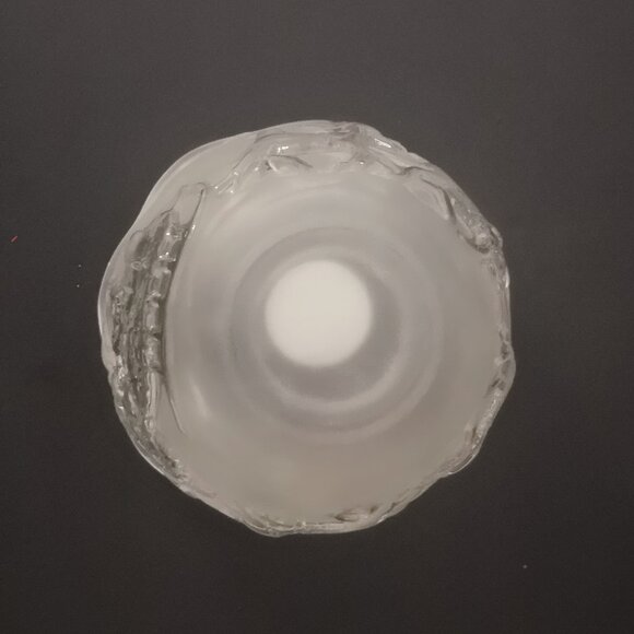 Walther Made in Germany Clear & Frosted Silent Night Pattern Glass Votive Holder - Picture 4 of 4